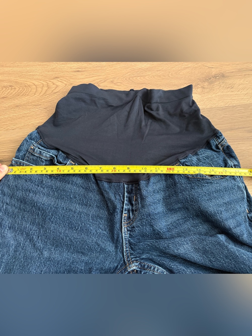 Maternity Wide Leg Dark Blue Stretch-Waist Jeans Old Navy Size 8 Short - Picture 8 of 8